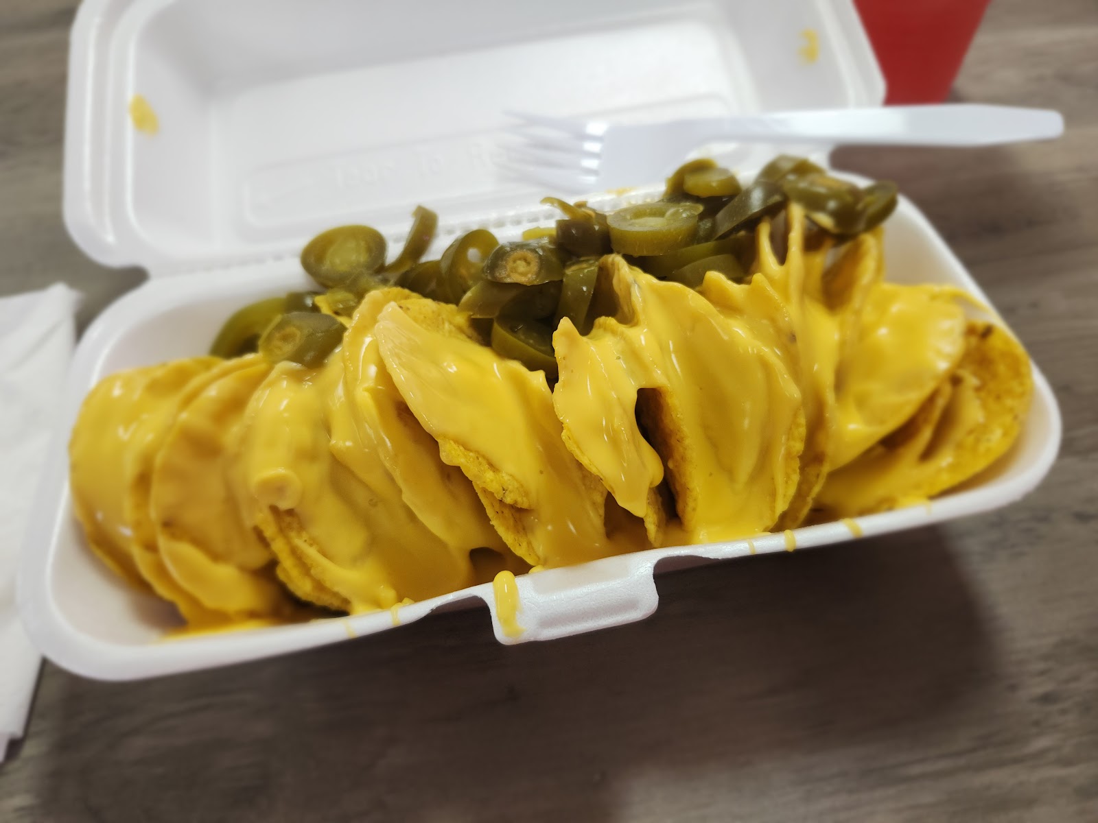 Loaded nachos with cheese and jalapenos
